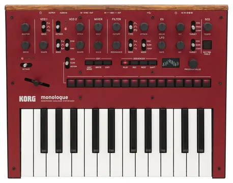 Korg MONOLOGUE Red Sintetizzatore analogico monofonico rosso 25 tasti