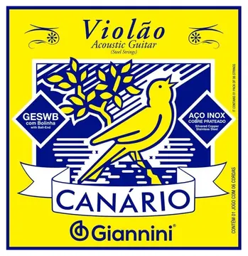 Giannini Encordoamento Para Violão em Aço .011 Série Canário Giannini GESWB
