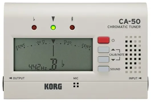 Korg CA-50 ChromaticTuner, Stimmgerät mit Ein-und Ausgang zum Durchschleifen, WH