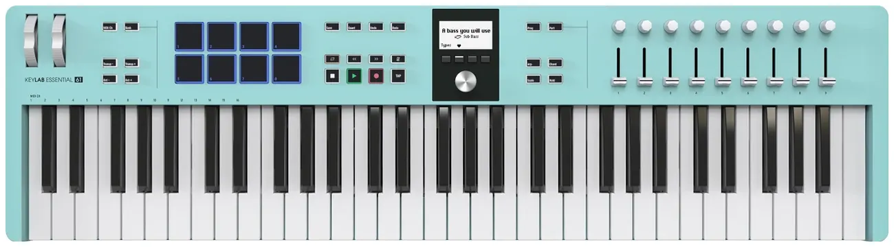 Arturia KeyLab Essential 61 mk3 Aquamarine MIDI Keyboard & Controller