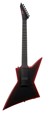 LTD EXL-7 Baritone Black Metal Red Burst Satin
