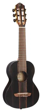 Ortega Timber Series Guitalele offenporig – Decke & Boden aus Ebenholz, Hals aus Mahagoni, Griffbrett aus Walnuss, vergoldete Mechaniken