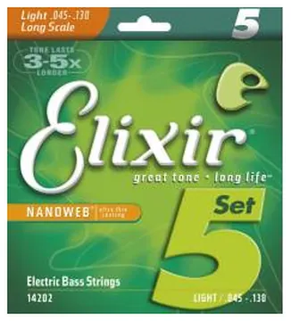 Elixir Bass (5) Nanoweb Nickel Plated 45-130 - jeu de 5 cordes