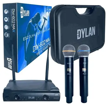 Microfone Dylan Duplo S/fio DW-602/MAX