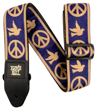Ernie Ball - 4699 Tracolla Navy Blue And Beige Peace Love Dove Jacquard