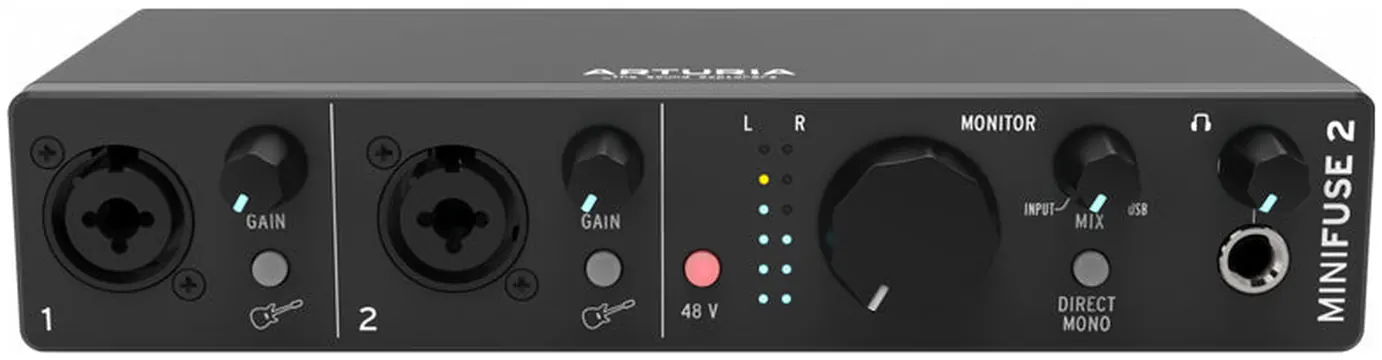 Arturia MINIFUSE 2 BLACK Interfaccia Audio USB C con 2-IN Combo / 2-OUT, Nero
