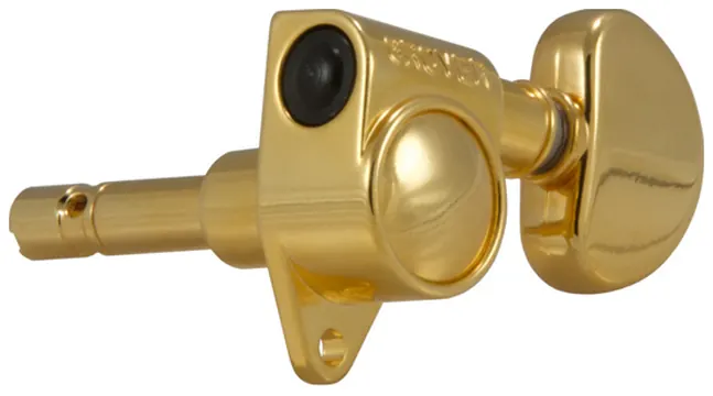 Grover 106G Original Locking Rotomatics with Round Button - Guitar Machine Heads, 3 + 3 - Gold