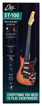 Eko ST-100 PACK SB SUNBURST Chitarra Elettrica 22T+ Amp 3W con BT + Accessori