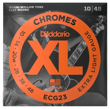 D'addario ECG23 Chromes (.10-.46) Flat Wound Extra Light
