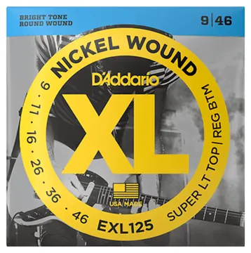 D'Addario EXL125 Super Light Top/Regular Bot Electric Guitar Strings