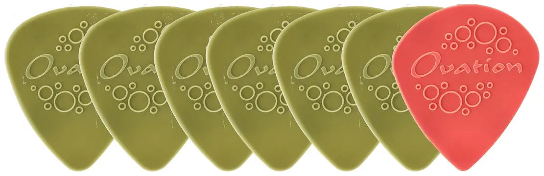 Ovation Diamond Picks Nylon Standard 351 0,53mm Plektren (6+1 Stück), moss green (524.288)
