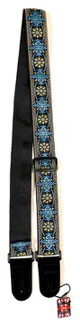 Levin 2" Textured Fabric Guitar Strap Blue Star (LS-G-TF-200-BLUE-STAR)