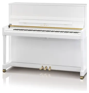 Kawai K-300 Klavier weiß poliert – Millennium-III-Mechanik, Fichten-Resonanzboden