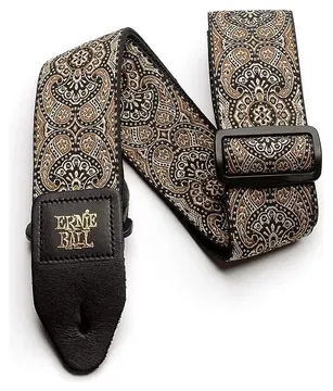 Ernie Ball Gold & Black Paisley Jacquard Strap