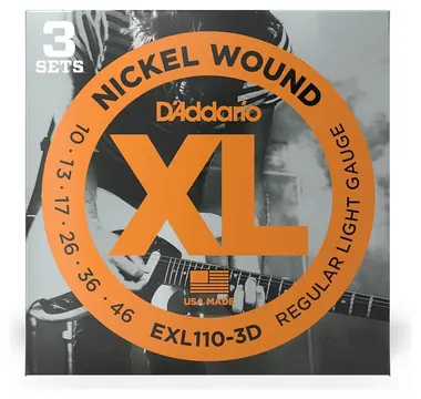 D'Addario EXL110-3D - XL Electric Nickel Wound 3er Pack | 010-046