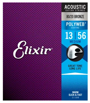 Elixir Polyweb 80/20 bronze 013-056 medium EL11100