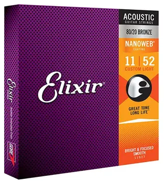 Elixir Strings Encordoamento Elixir para Violão Aço 011 Bronze 11027