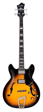 Hagstrom Viking Bass 4 -18 Vintage Hollowbody E-Bass, tobacco sunburst