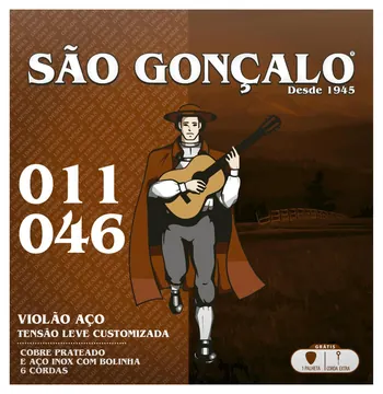 São Gonçalo Encordoamento Para Violão Folk em Aço São Gonçalo