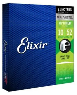 Elixir OPTIWEB Coated Electric Guitar Strings, 10-52, E19077