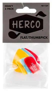 Herco HE113P Players Pack Flat Thumbpicks heavy Daumen-Plektren (3Stück)