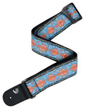 D'addario ECO WOVEN Guitar Strap, Blue & Orange