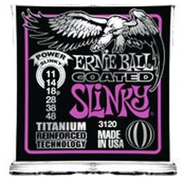 Ernie Ball EB-3120 E-Gitarren Saiten,Coated Slinky Titanium .011-.048