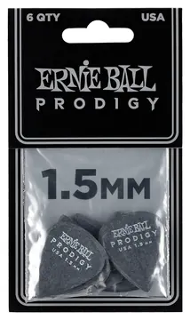 Ernie Ball Guitar Picks Ernie Ball 1.5mm Standard Plectrum Black Prodigy 6-Pack 100% Genuine