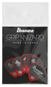 Ibanez PPA16HSG-RD Grip Wizard Series Sand Grip Flat Pick - 6er Pack
