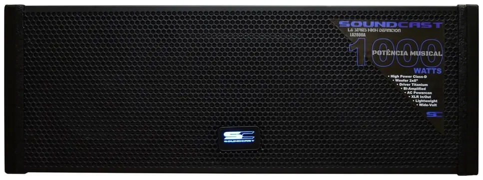 Soundcast Caixa Acústica Line Array Ativa 1000W LA-2800A BK - Soundcast