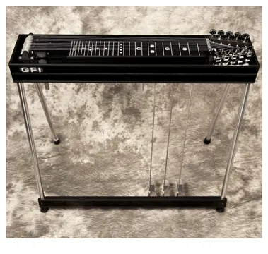 Choice of 5 Colours - GFI S10SM Student 3x2 Model Single Neck 10 String Pedal Steel Guitar with 3 Pedals, 2 Knee Levers, and Hardcase - Made in USA