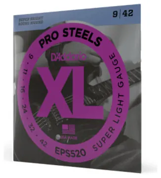 Daddario D'Addario EPS520 09-42 Super Light, XL ProSteels Electric Guitar Strings