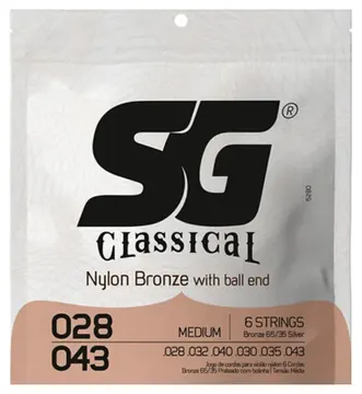 SG Encordoamento Violao Nylon Sg C/ Bolinha Tensao Media