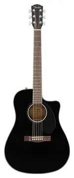 Fender CD-60 SCE BLK Akustikgitarre mit PU Cutaway Dreadnoughtform Black