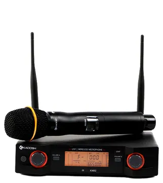 Kadosh Microfone de Mão Duplo sem Fio Kadosh K-482M UHF 50 Frequências por Canal - Bivolt