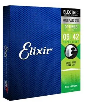 Elixir OPTIWEB Coated Electric Guitar Strings, 9-42, E19002