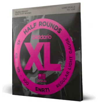 Daddario D'Addario ENR71 45-100 Regular Light, Long Scale, XL Half Rounds Bass Strings