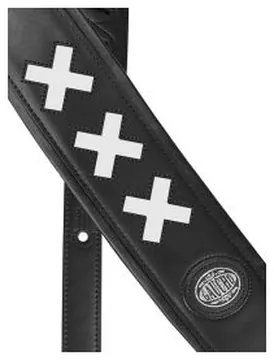 Gaucho Padded Guitar Strap - X Cross Design - Red or White Colour Options GST-605