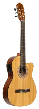 Stagg SCL70 TCE-NAT SCL70 elektro-akoestische klassieke gitaar met sparren top en cutaway, naturel