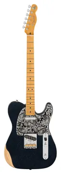 Fender Brad Paisley Road Worn Telecaster Black Sparkle Maple Fingerboard