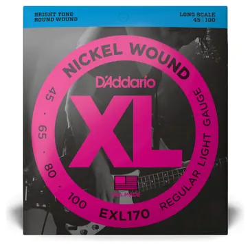 D'Addario EXL170 Nickel Wound Bass, Light, 45-100, Long Scale