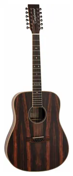 Tanglewood TRU512AE 12 String Dreadnought All Figured Ebony Solid