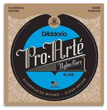 Jogo de Cordas D'Addario EJ46 para Guitarra Clássica Nylon Tensão Alta
