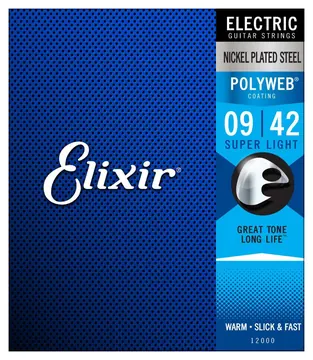 Elixir Electric Super Light (.009-.42) Nickel Plated Steel w/POLYWEB Coating