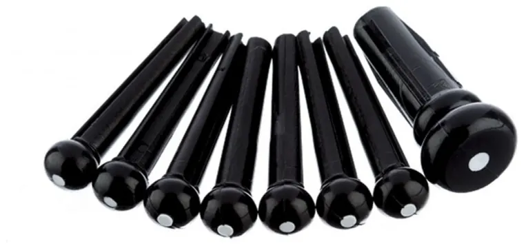 Fender Acoustic Bridge Pin Set, Black with White Dots