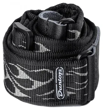 Dunlop D3811GY Sangle Courroie Jacquard Flamme Gris