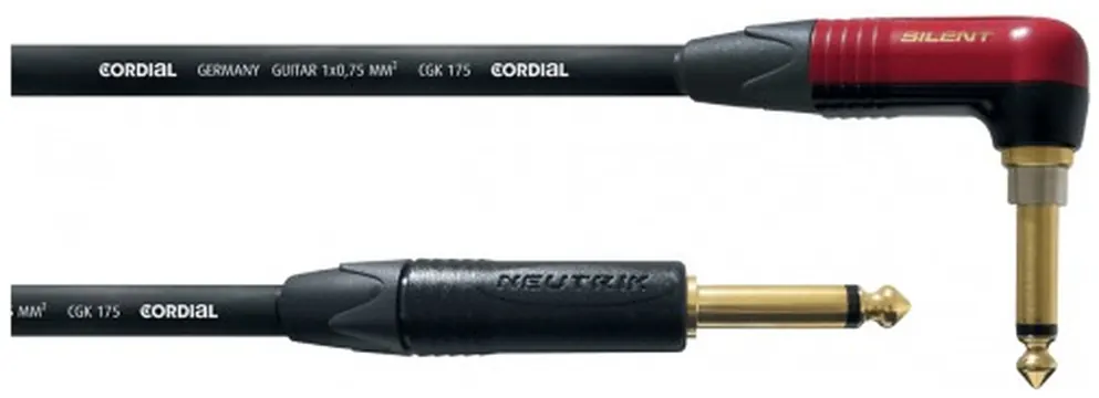 Cordial CSI6RPSILENT Câble Peak Neutrik Jack Coudé Silent/Jack- 6M