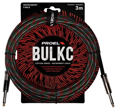 Proel BULK100CLU3SR Cavo jack M. 6.3 a jack M. 6.3mm 3mt Nero/Rosso/Verde/Grigio