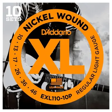 D'addario EXL110-10P 10-46 Electric Guitar Strings 10 Pack