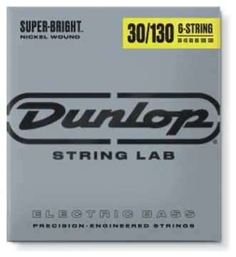 Corde Basso Dunlop DBSBN30130 Super Bright Nickel Wound, Medium Set/6 30-130